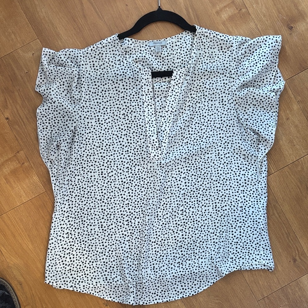 Tristan Black and White Polka Dot Blouse